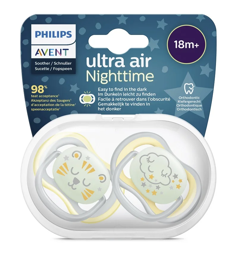 Philips AVENT Cumlík Ultra air nočný 18m+ 1×2 ks, cumlíky