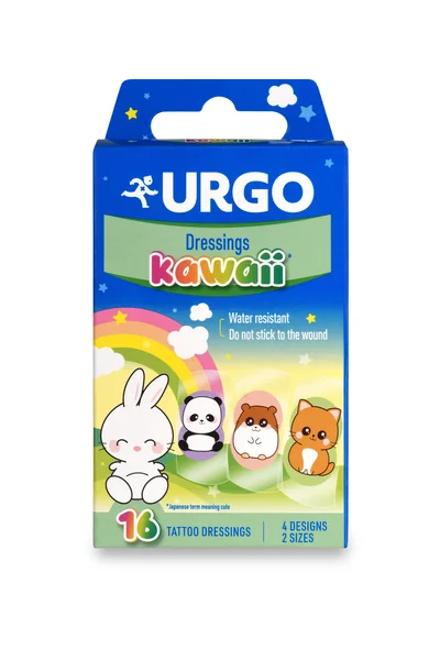 URGO Náplasti KAWAII vodeodolné detské náplasti, 2 veľkosti, 4 motívy