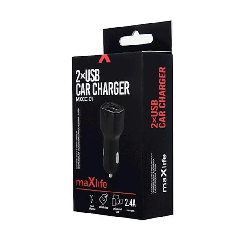 Maxlife nabíjačka do auta MXCC-01 2xUSB Fast Charge 2.4A 