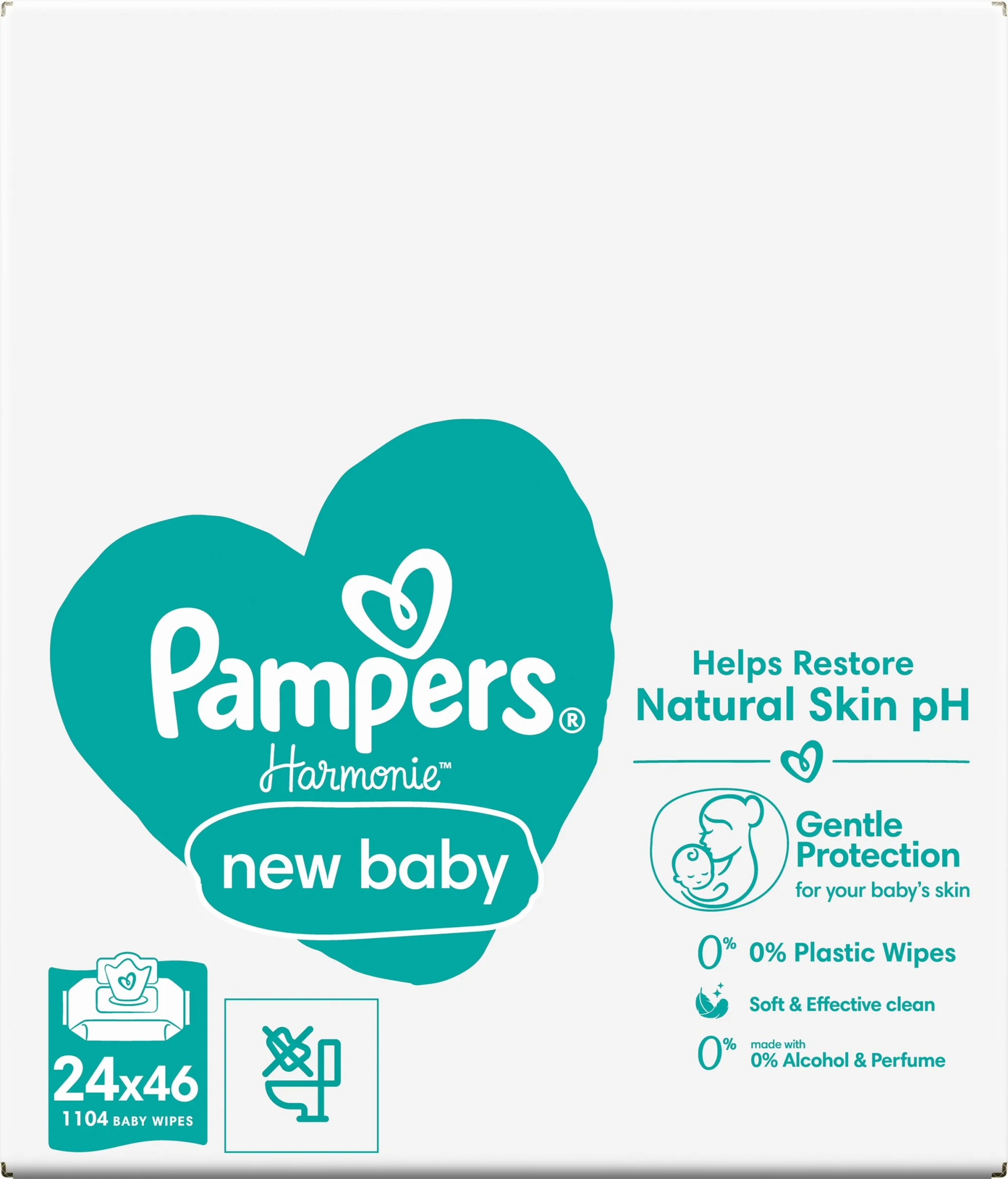 Pampers Wipes Box 1104ks (24x46) Harmonie New baby 24×46 ks, vlhčené obrúsky