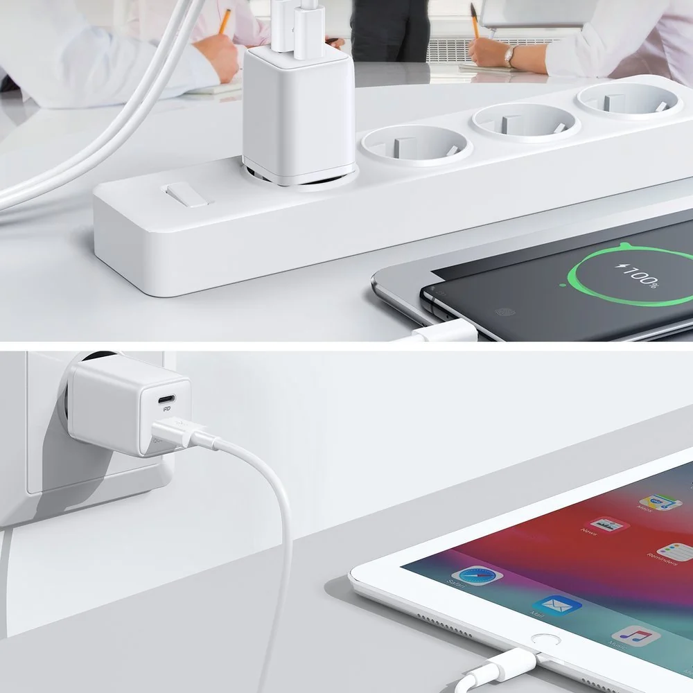 Joyroom Mini Fast Charger sieťová nabíjačka USB / USB-C 30W PD QC, bie la