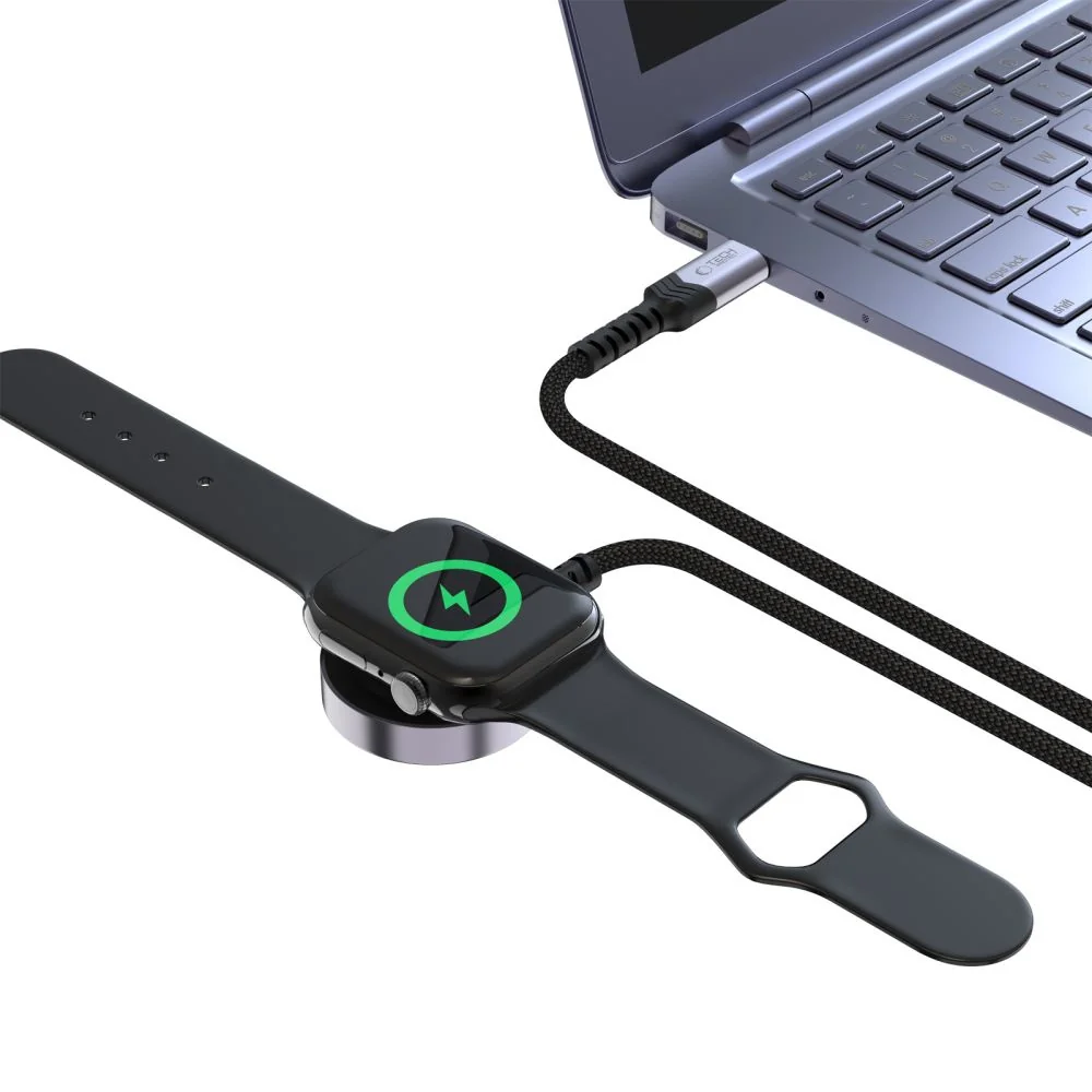 Tech-Protect MC01 magnetická nabíjačka na Apple Watch USB-C 1.2m, čier na