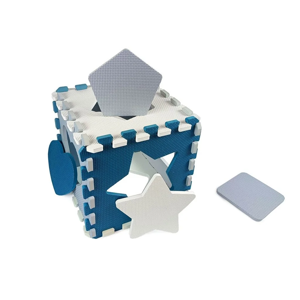 Penové puzzle podložka ohrádka Milly Mally Jolly 3x3 Shapes Blue , 