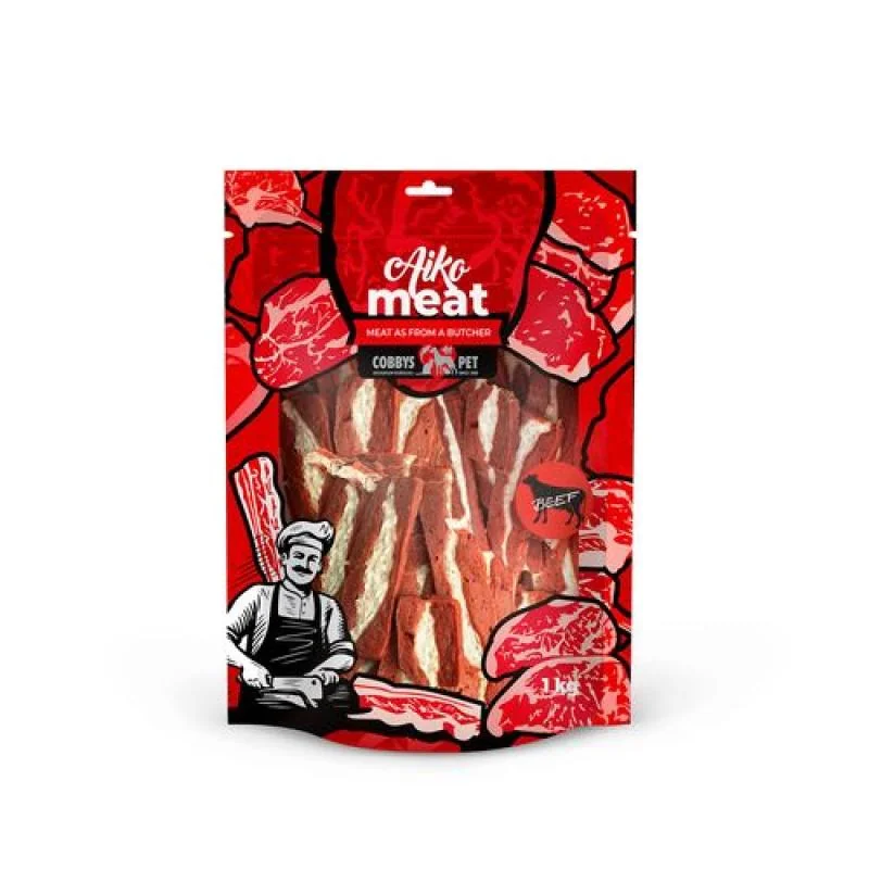 COBBYS PET AIKO Meat sušené hovädzie mäso s byvolou kožou a s hovädzím filé 1kg