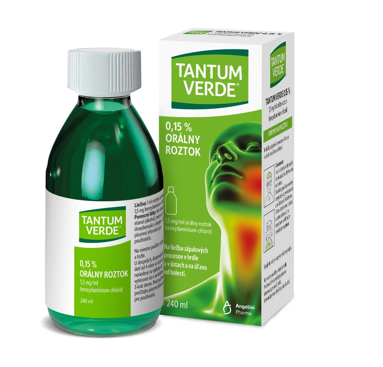 TANTUM VERDE 0,15 % 1×240 ml, liek