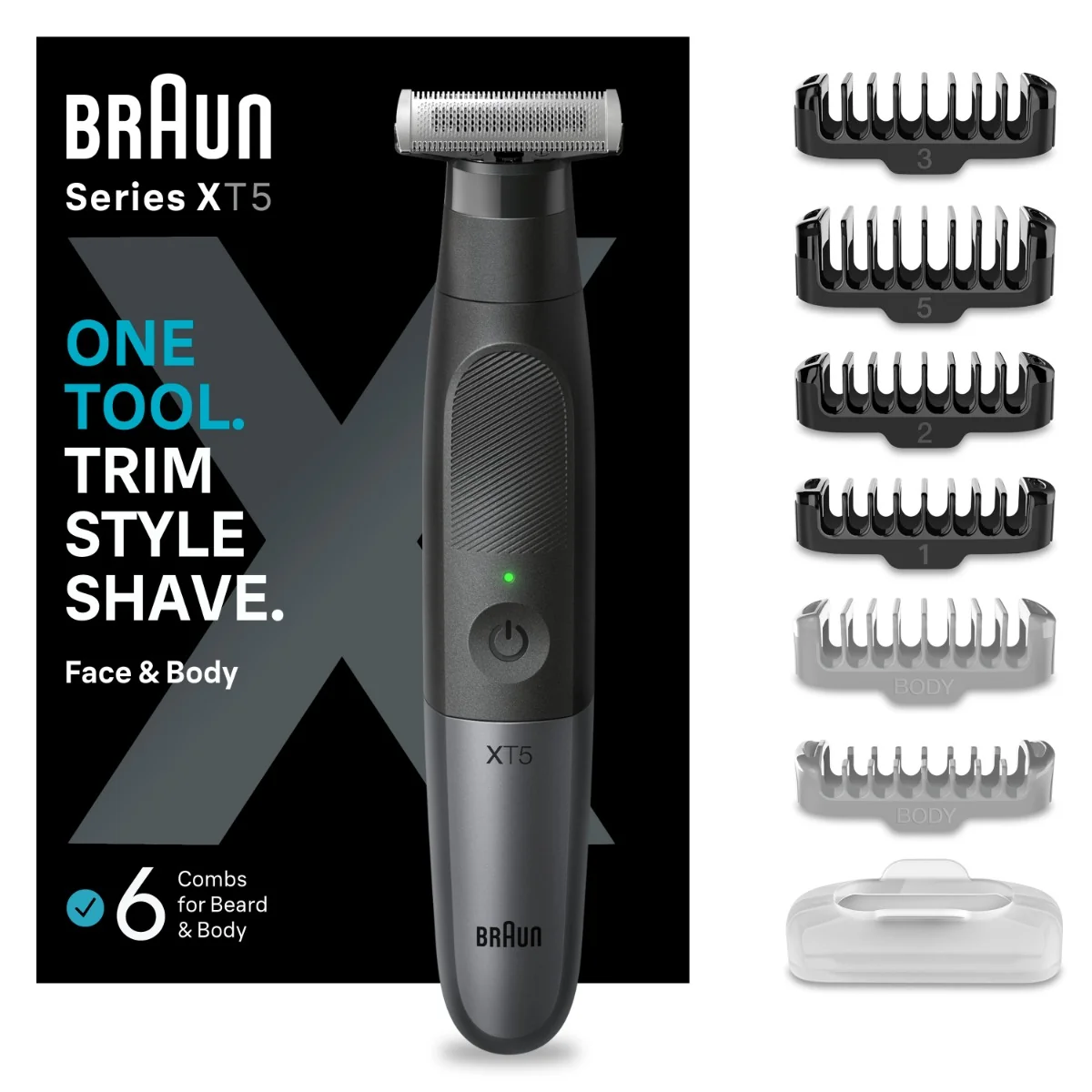 Braun Series X, Zastrihávač Brady A Holiaci Strojček Na Chĺpky Na Tvári A Tele, XT5200