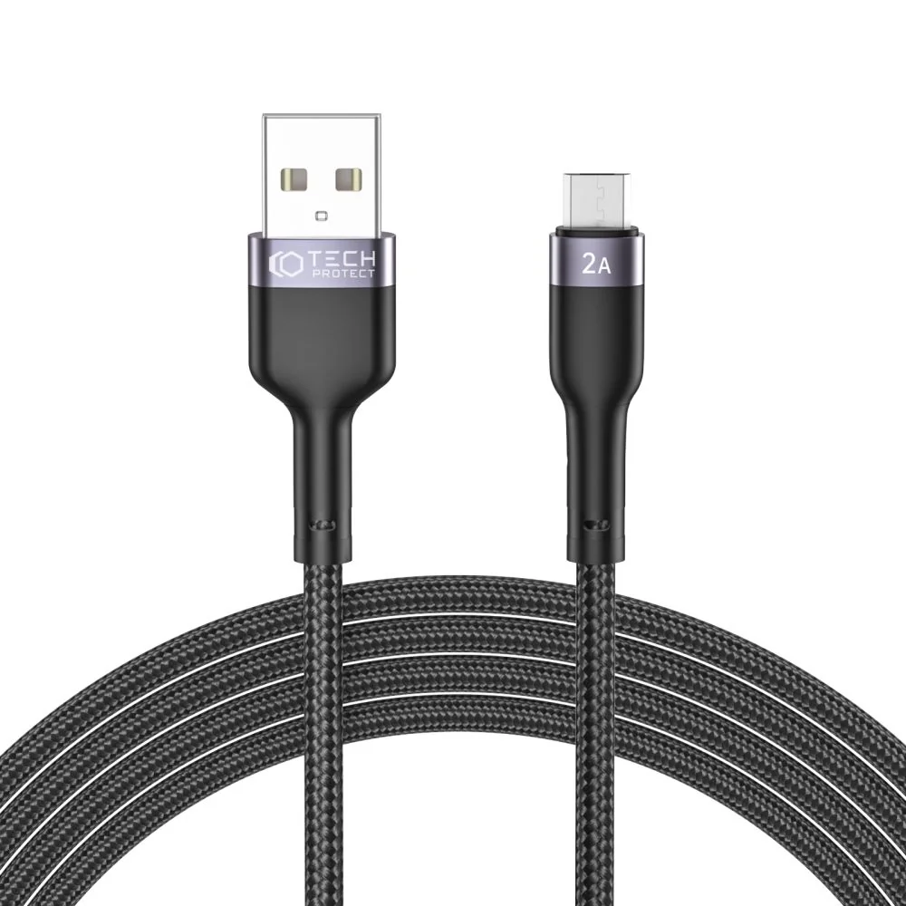 Tech-Protect Ultraboost kábel USB / Micro USB 2.4A 2m, čierny 