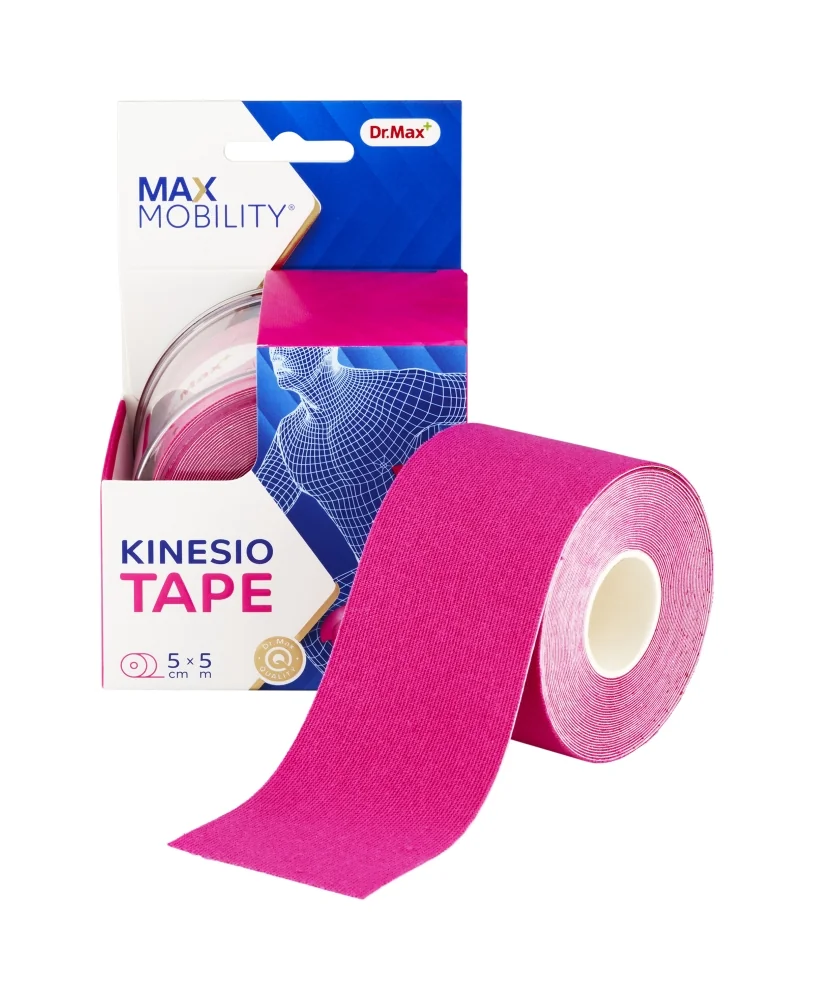 Dr. Max KINESIO TAPE 5CMX5M RUZOVA 1×1ks, kinesio tape