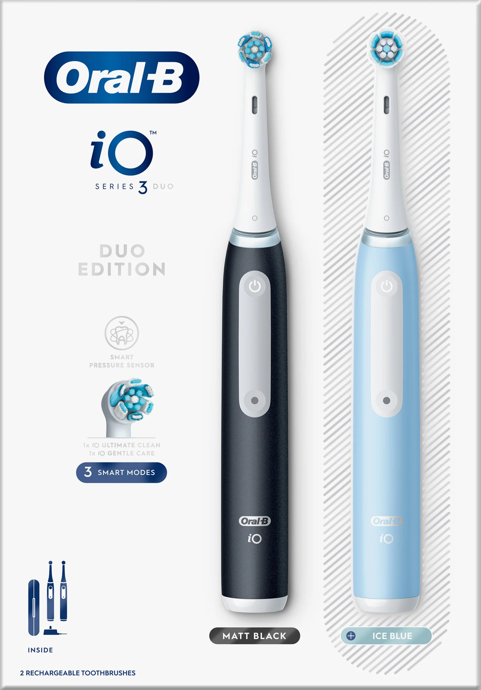 Oral B EK Duo iO Series 3 Black&Blue 1×1 set, balenie elektrických zubných kefiek