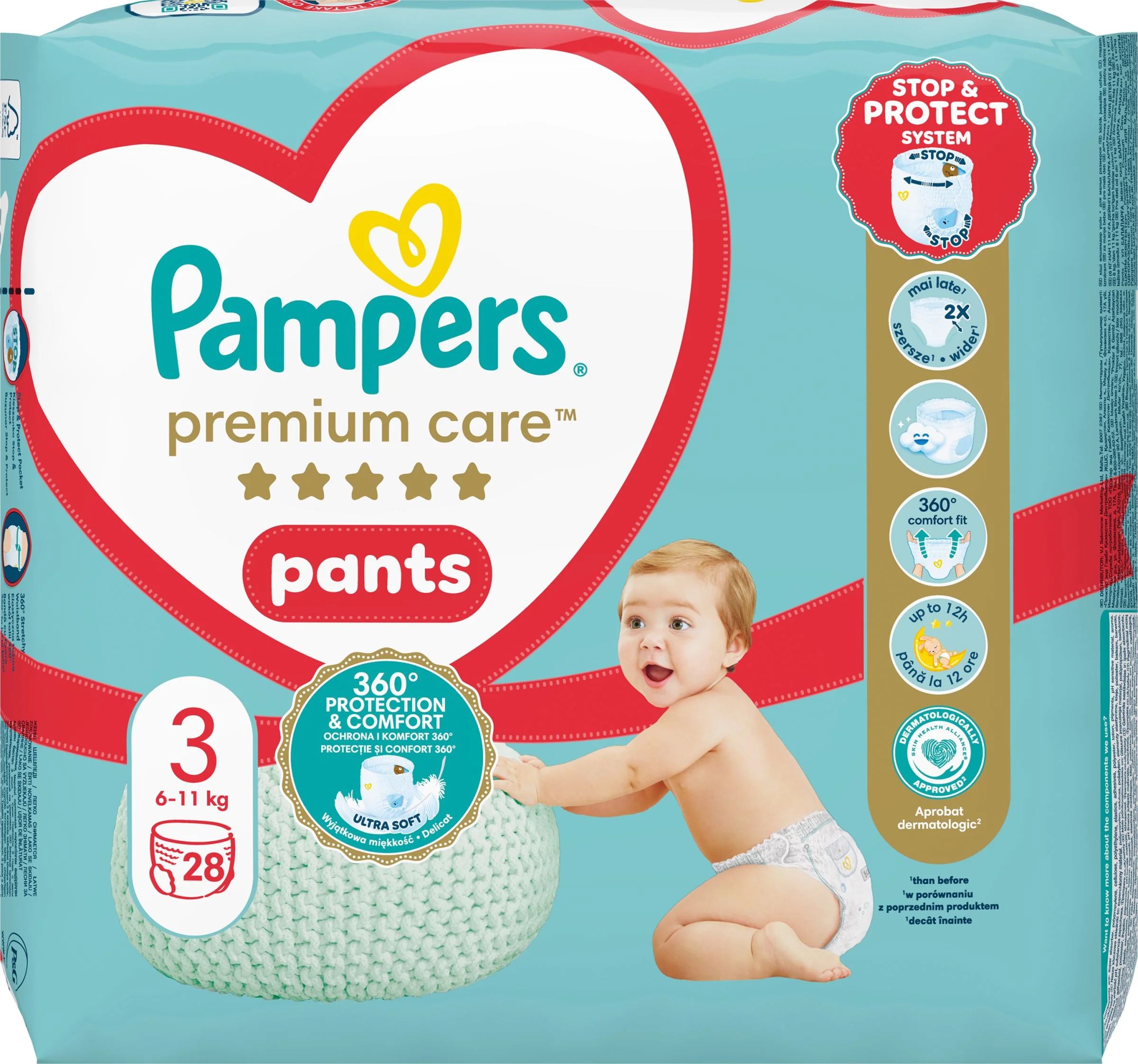 Pampers Premium Care PANTS CP MIDI 1×28 ks, veľkosť S3, detské plienky