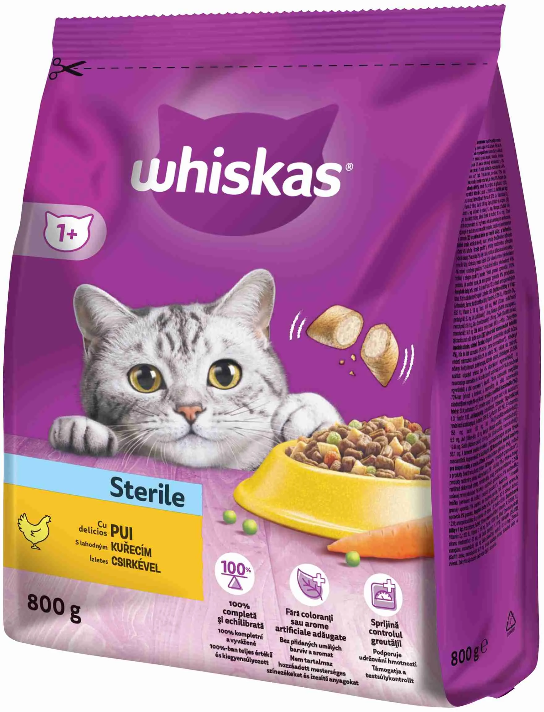 WHISKAS Granule Sterile s Kuracím 800G 1×800g, granule pre mačky