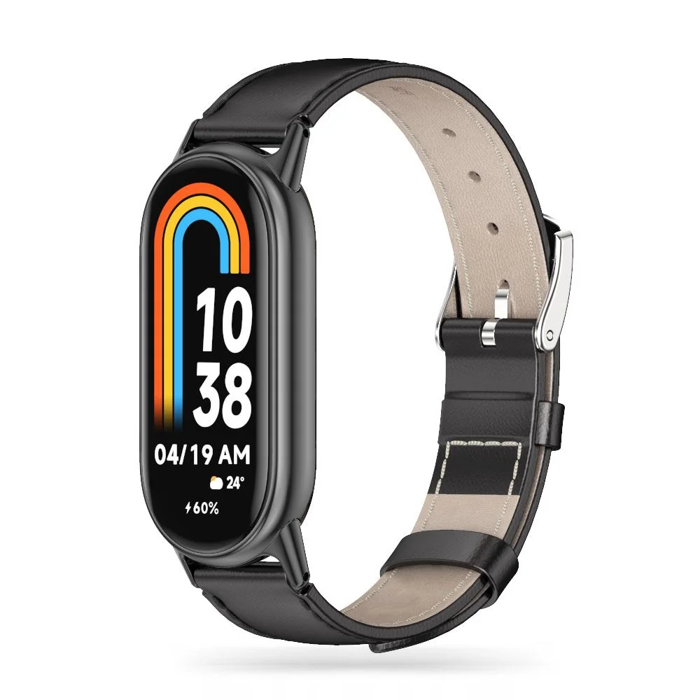 Tech-Protect Leatherfit remienok na Xiaomi Smart Band 8 / 9 black