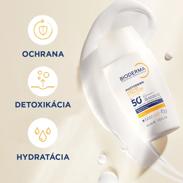 BIODERMA Photoderm XDefense neviditeľná ultrafluidná ochrana SPF 50+ 1×40 ml, ultrafluidná ochrana na tvár