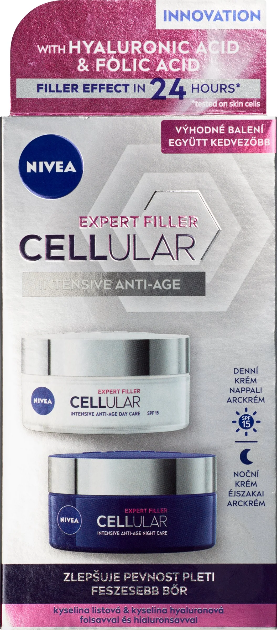 Nivea Denný + nočný krém Cellular Expert Filler 2x50ml