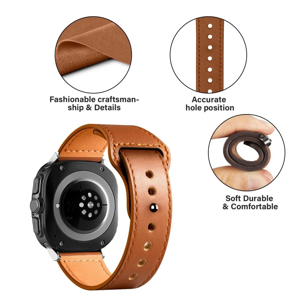 Tech-Protect Leatherfit remienok na Samsung Galaxy Watch Ultra 47mm brown