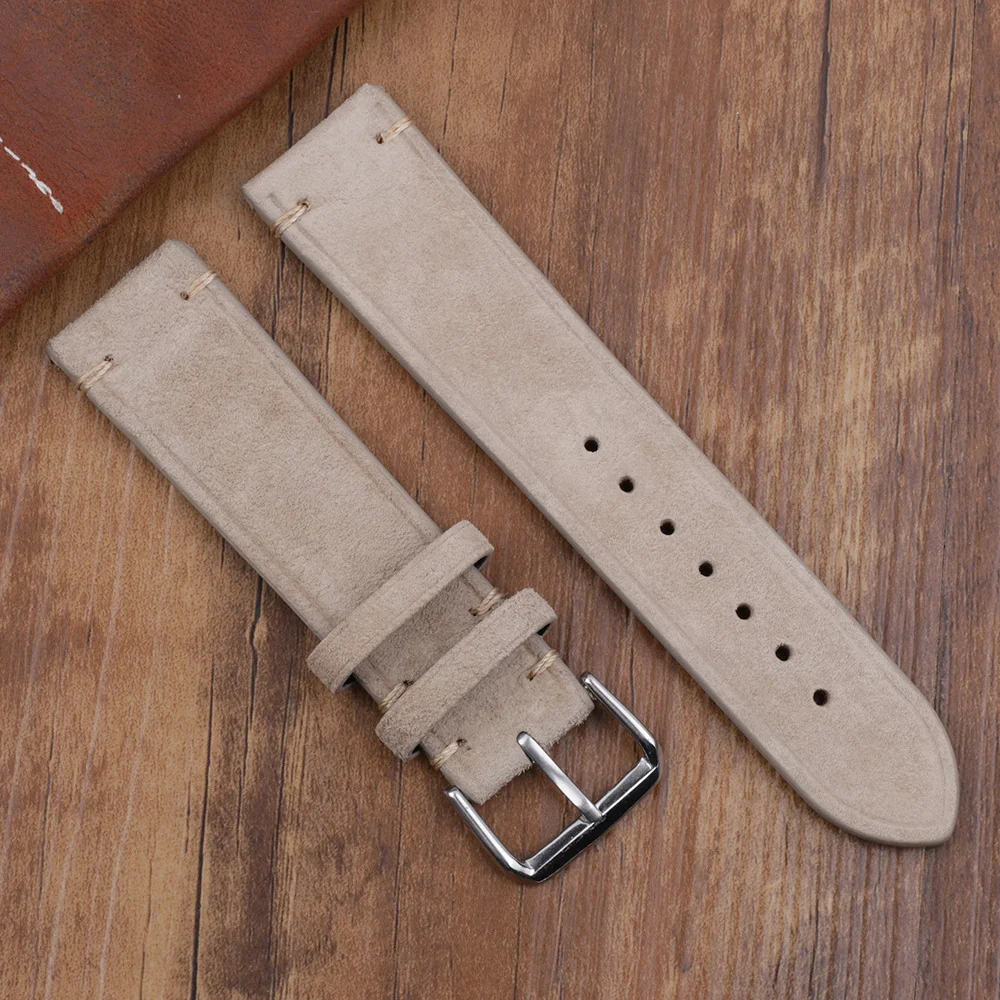 BStrap Suede Leather remienok na Garmin Vivoactive 5 beige