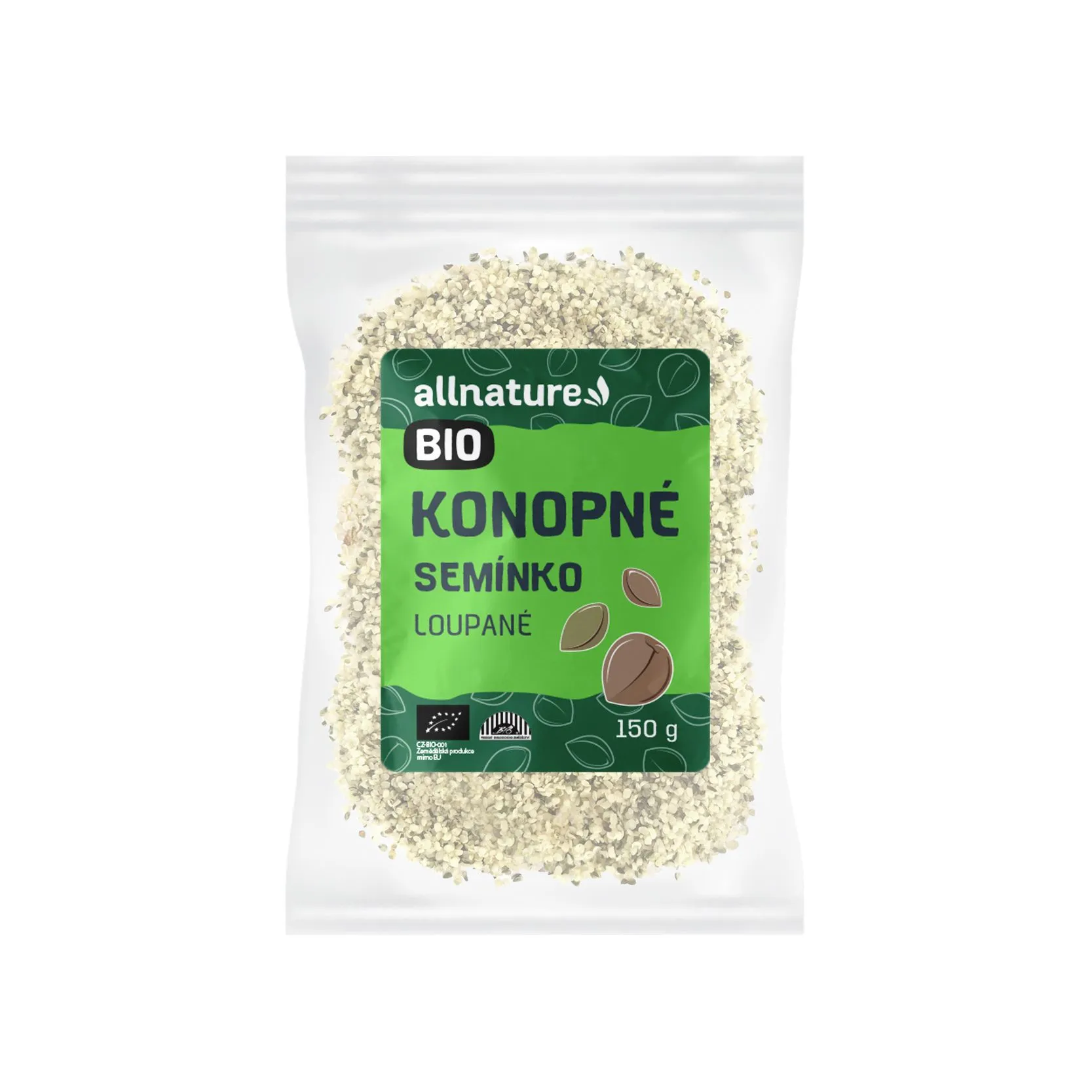 Allnature Konopne Semienko Lupane Bio Raw 1×150 g, konopné semienka