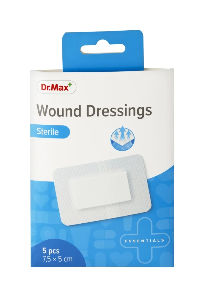 Dr. Max Wound Dressings Sterile 7,5x5 cm 1×5 ks, samolepiaca sterilná náplasť na rany