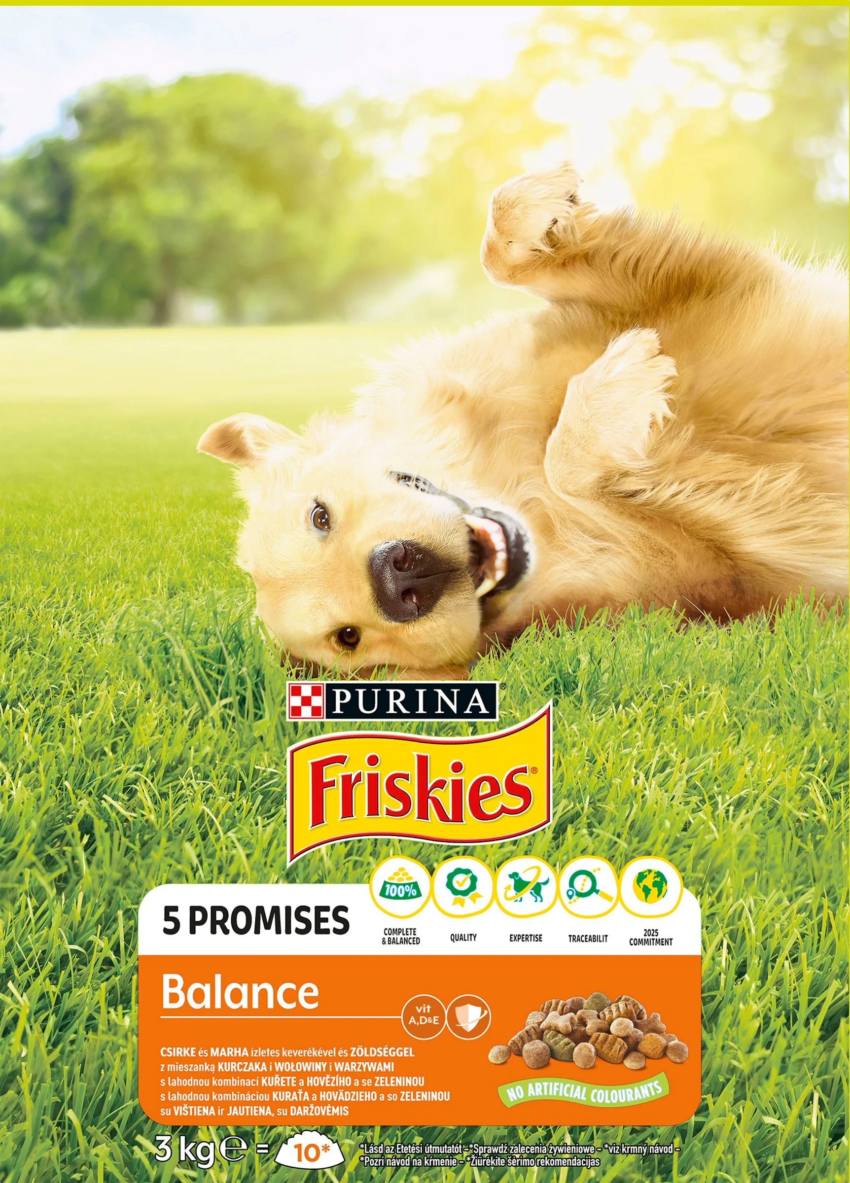 FRISKIES GP 1x3kg Balance s kuraťom a pridanou zeleninou 1×3 kg, kompletné krmivo pre dospelých psov