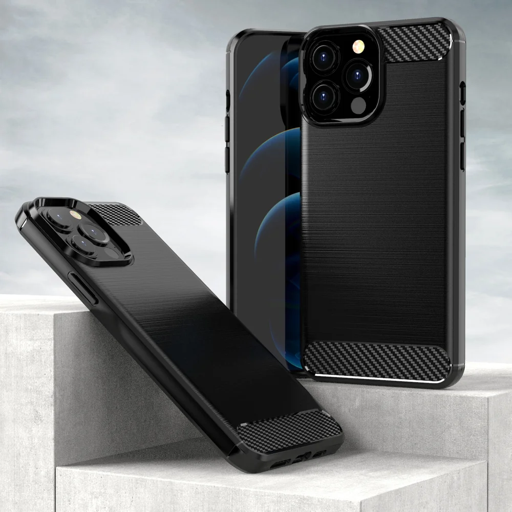 MG Carbon Case Flexible silikónový kryt na iPhone 13 Pro Max, čierny 