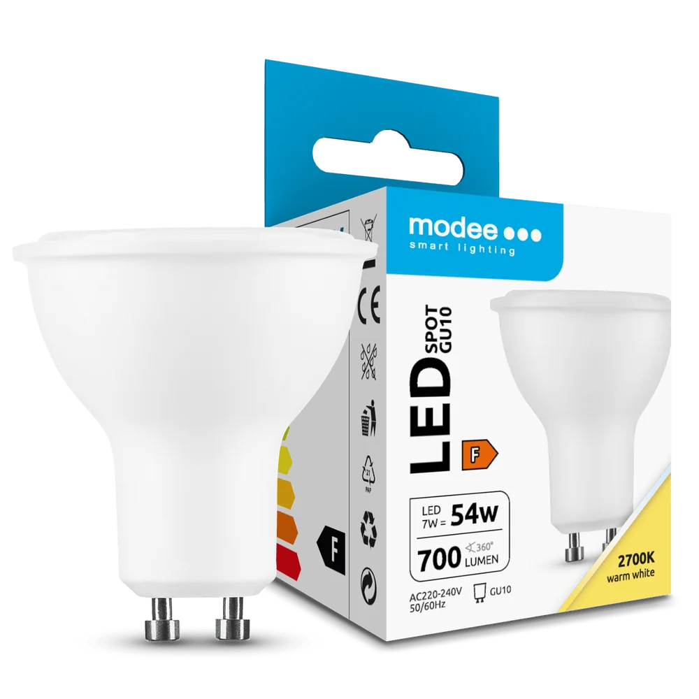 Modee LED žiarovka Bulb Alu-Plastic 7W GU10 110° teplá biela 700lm (ML-GU10P2700K7WN)