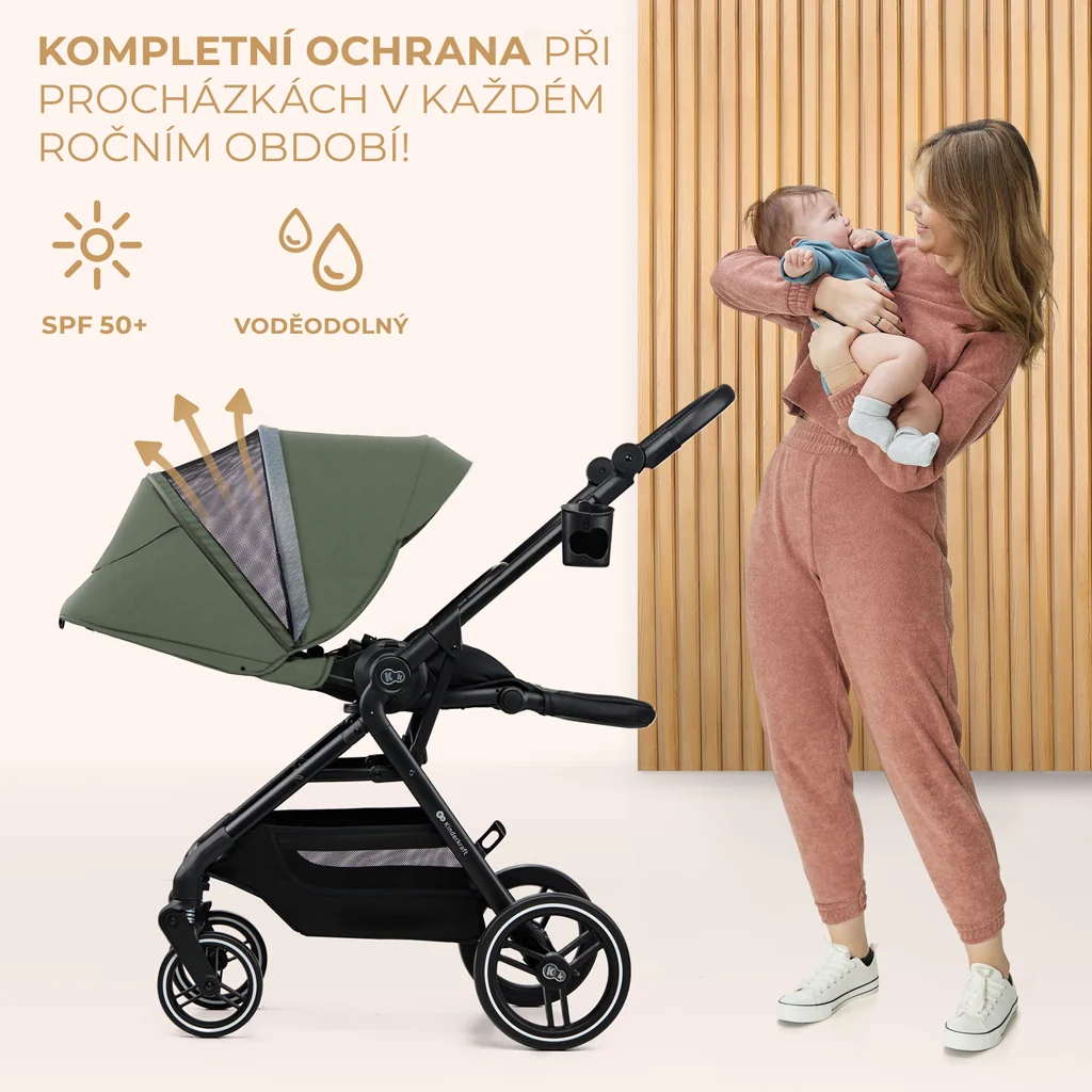 KINDERKRAFT SELECT Kočík športový Yoxi Mystic Green 1×1 ks, športový kočík