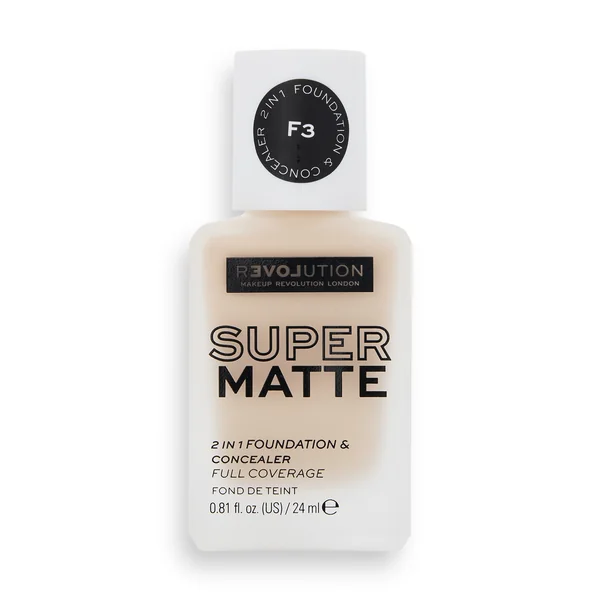 Revolution Relove, Supermatte Foundation F3, make-up