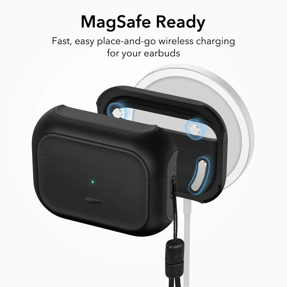 ESR Orbit Halolock MagSafe puzdro na Apple Airpods Pro 1 / 2, čierne 