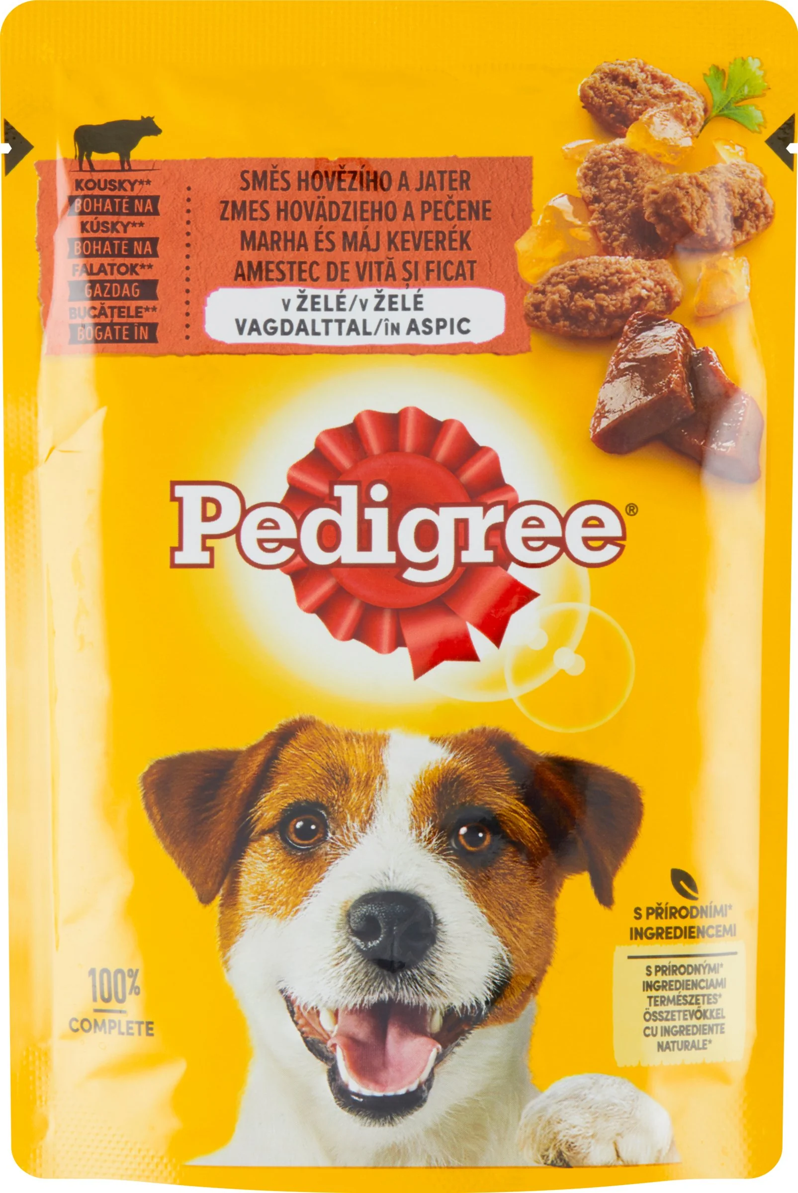 PEDIGREE Kapsička s hovädzím a pečeňou v želé 100g 1×100 g, kapsička pre psy