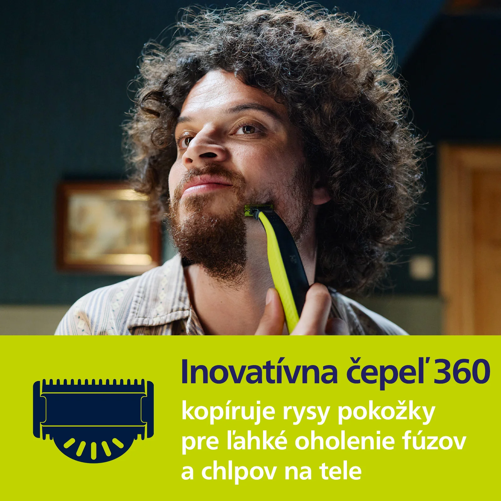 Philips OneBlade QP624/50 Výmenné čepele 360 na tvár a telo + hrebeň na telo a nadstavec na intímne partie 1×1 ks, náhradné čepele