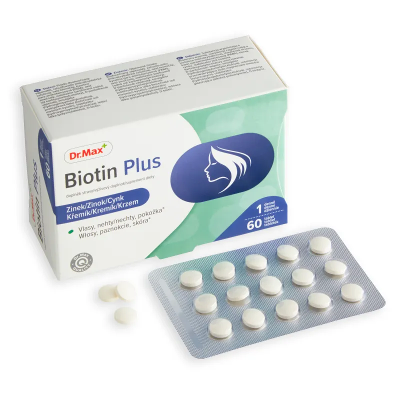 Dr. Max Biotin Plus 1×60 tbl, pre zdravé vlasy, nechty a pleť