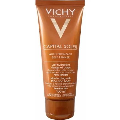 VICHY Idéal Soleil Hydratačné samoopaľovacie mlieko na tvár a telo 100 ml