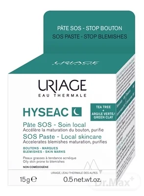 URIAGE HYSEAC SOS Paste 1x15 g, lokálna starostlivosť pre mastnú pleť s nedokonalosťami