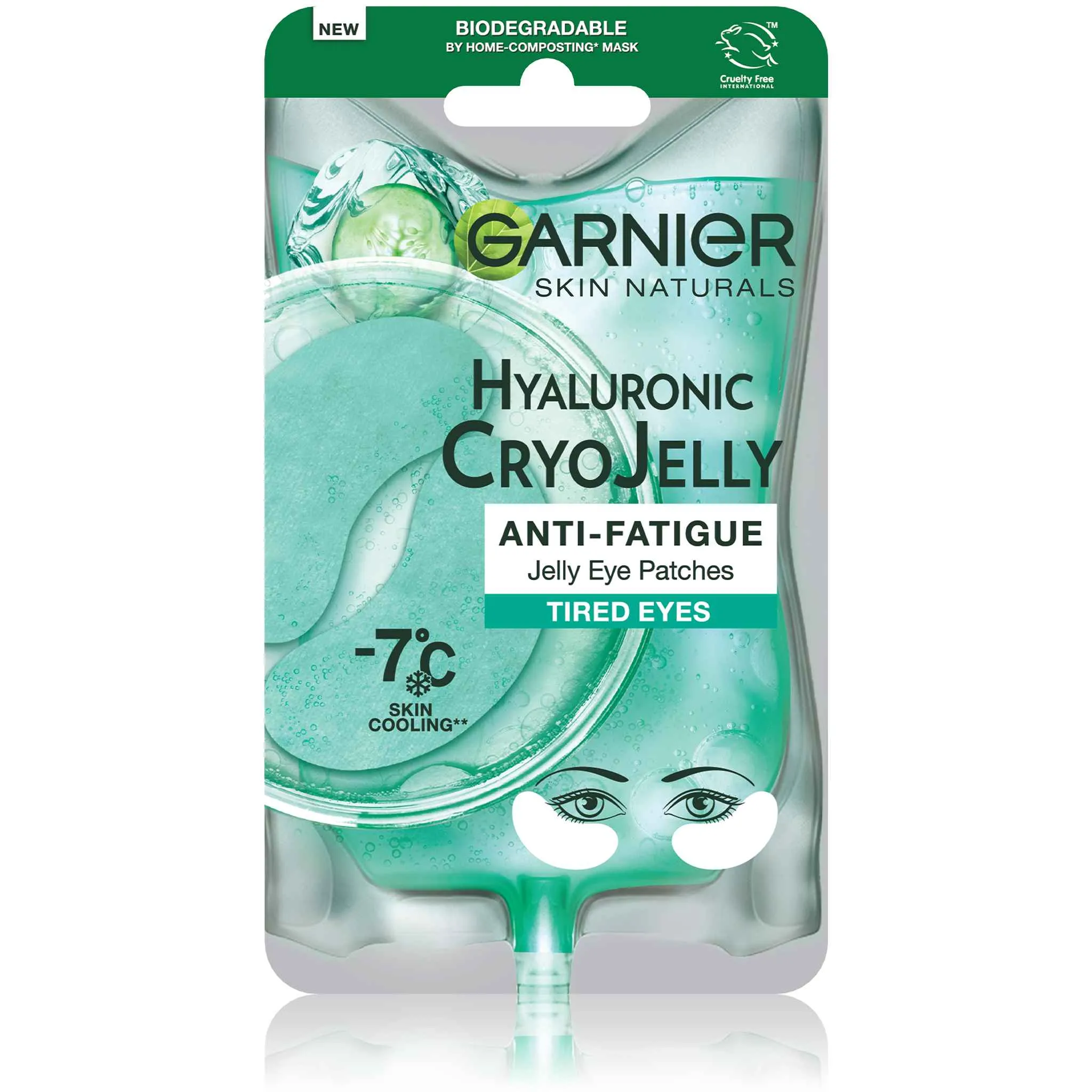 Garnier Skin Naturals Cryo Jelly očná textilná maska s chladivým efektom -7 °C, 5 g 1×5 g, maska na okolie očí