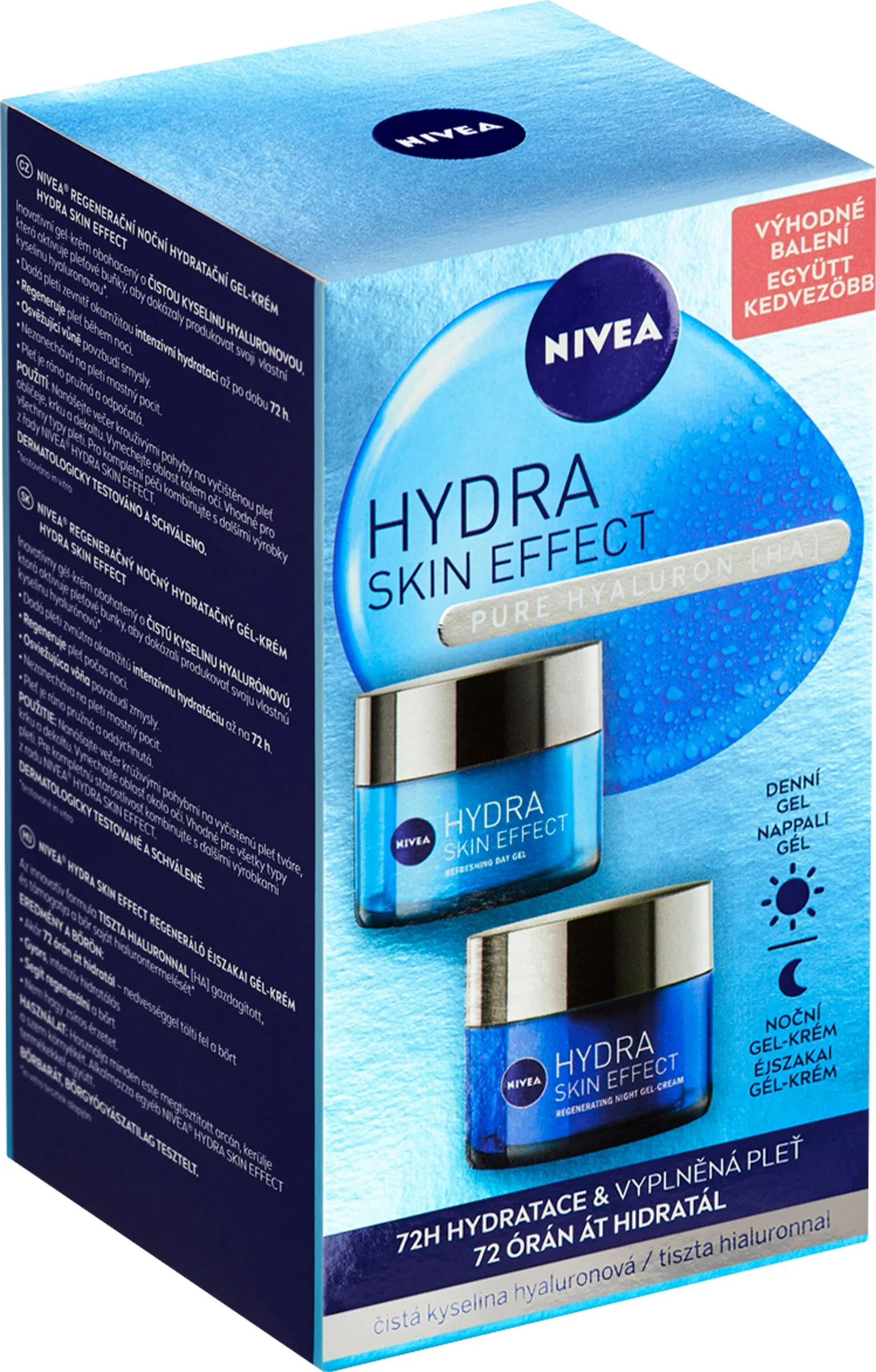 Nivea Hydratačný denný + nočný gél Hydra Skin Effect 2x50ml 1×2x50ml, hydratačný krém