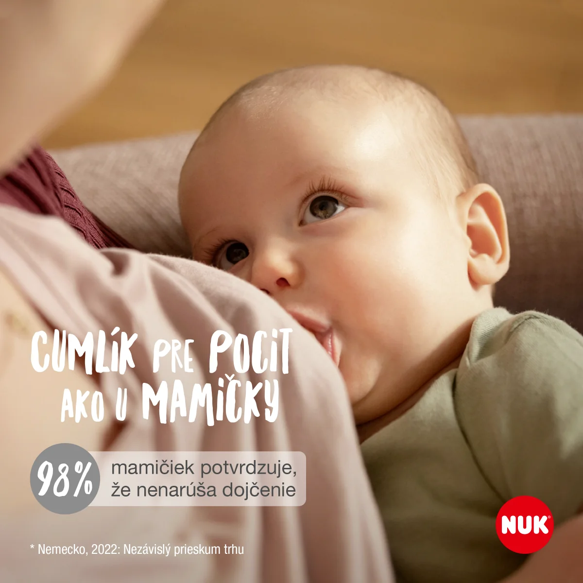 NUK Cumlík MommyFeel 0-9 m BOX 1×2 ks, cumlík