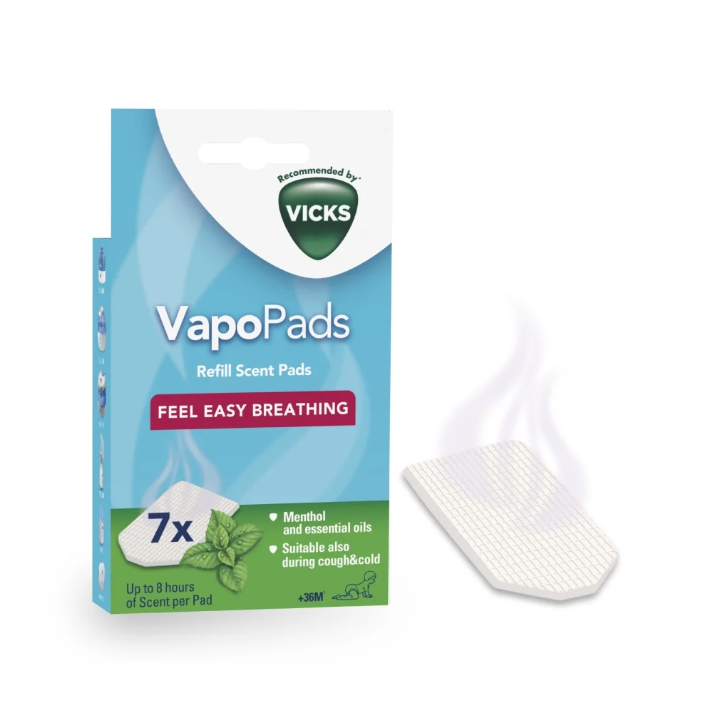 VICKS VH7V1 VapoPads NEW Vankúšiky s vôňou mentolu, 7 ks