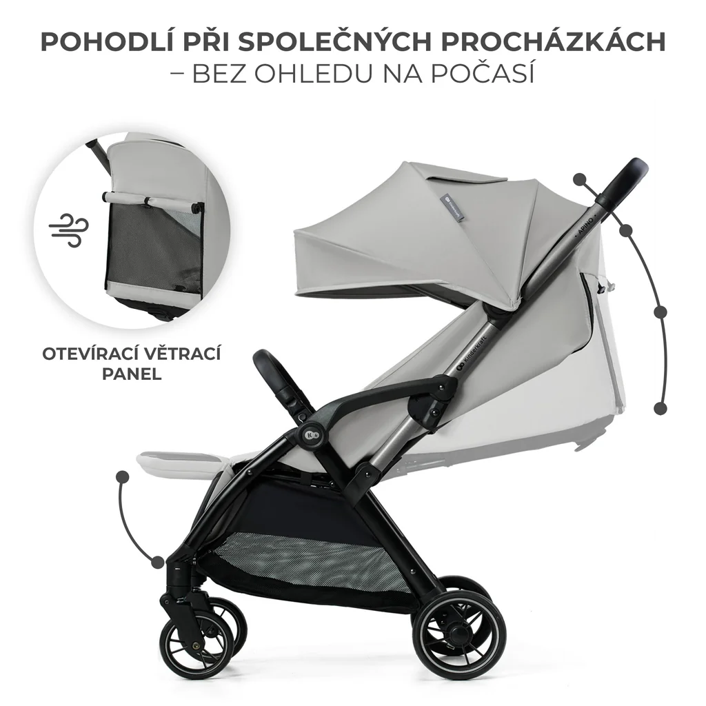 KINDERKRAFT Kočík športový Apino Dove grey 1×1 ks, športový kočík