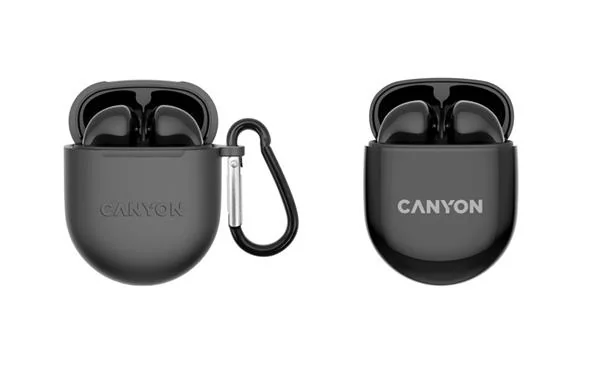 Canyon TWS-6, True Wireless Bluetooth slúchadlá do uší, nabíjacia stanica v kazete, čierne 1×1 ks, slúchadlá