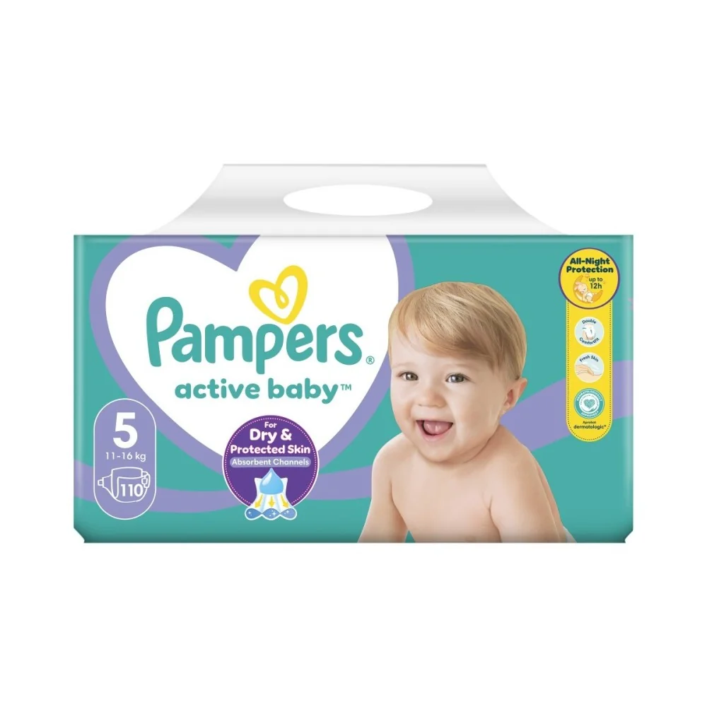 Pampers Active Baby MP+ S5 110ks (11-16kg) 1×110 ks, plienky