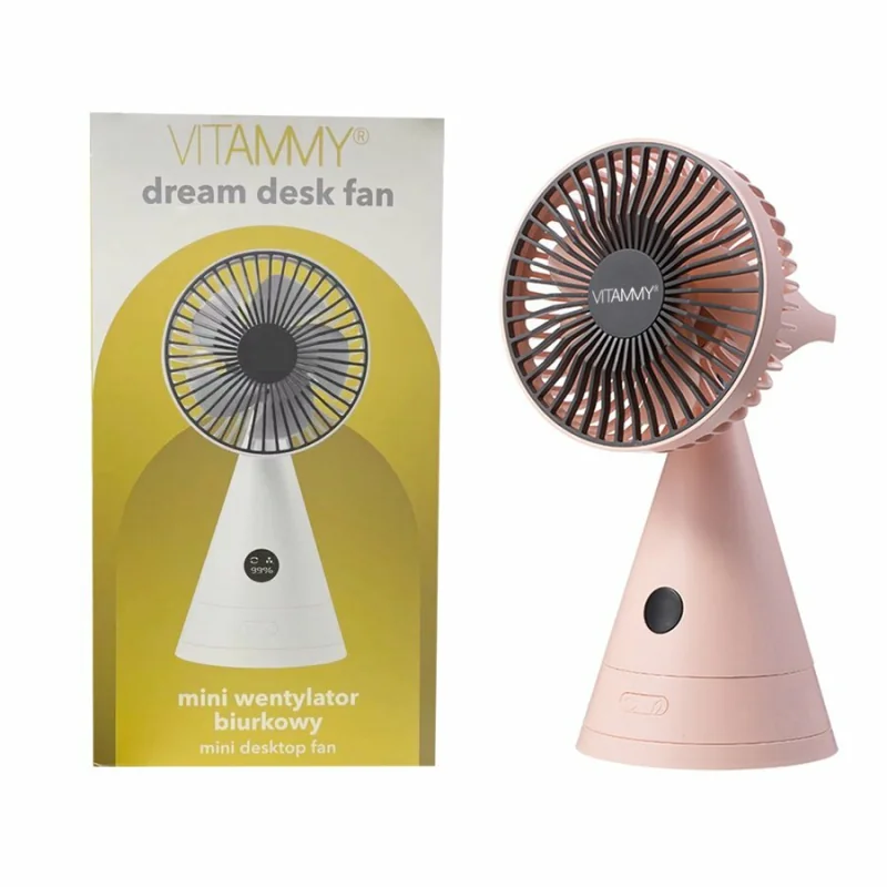 VITAMMY Dream desk fan,  USB mini stolný ventilátor, ružový 