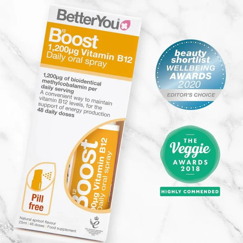 BetterYou Vitamín B12 300µg v spreji (Methylcobalamin) 25ml 