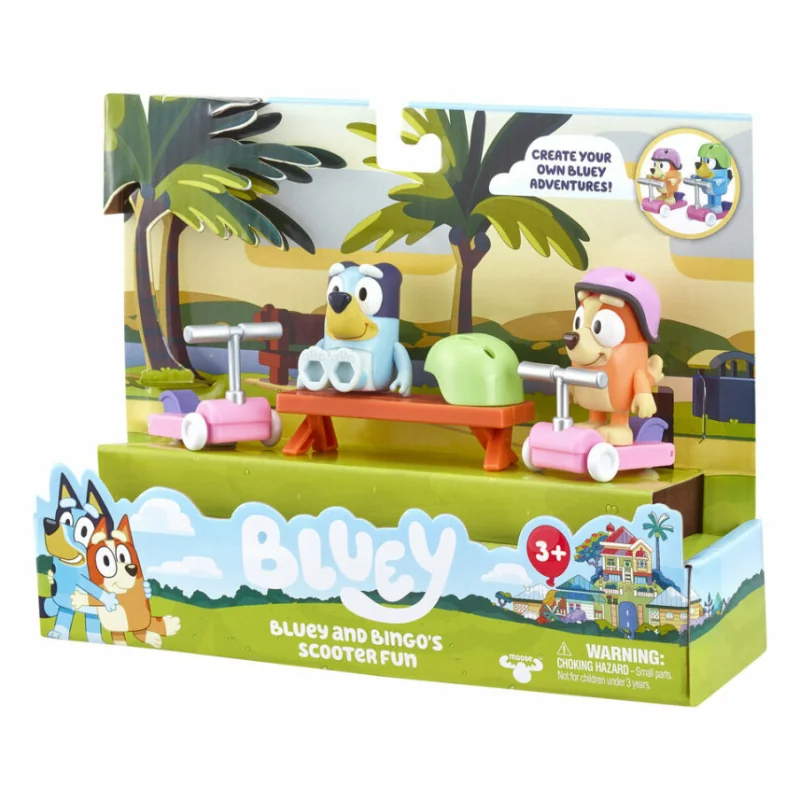 BLUEY Bluey & Bingo Scooter Fun, Zábava na skútri - set figúrok a príslušenstva 