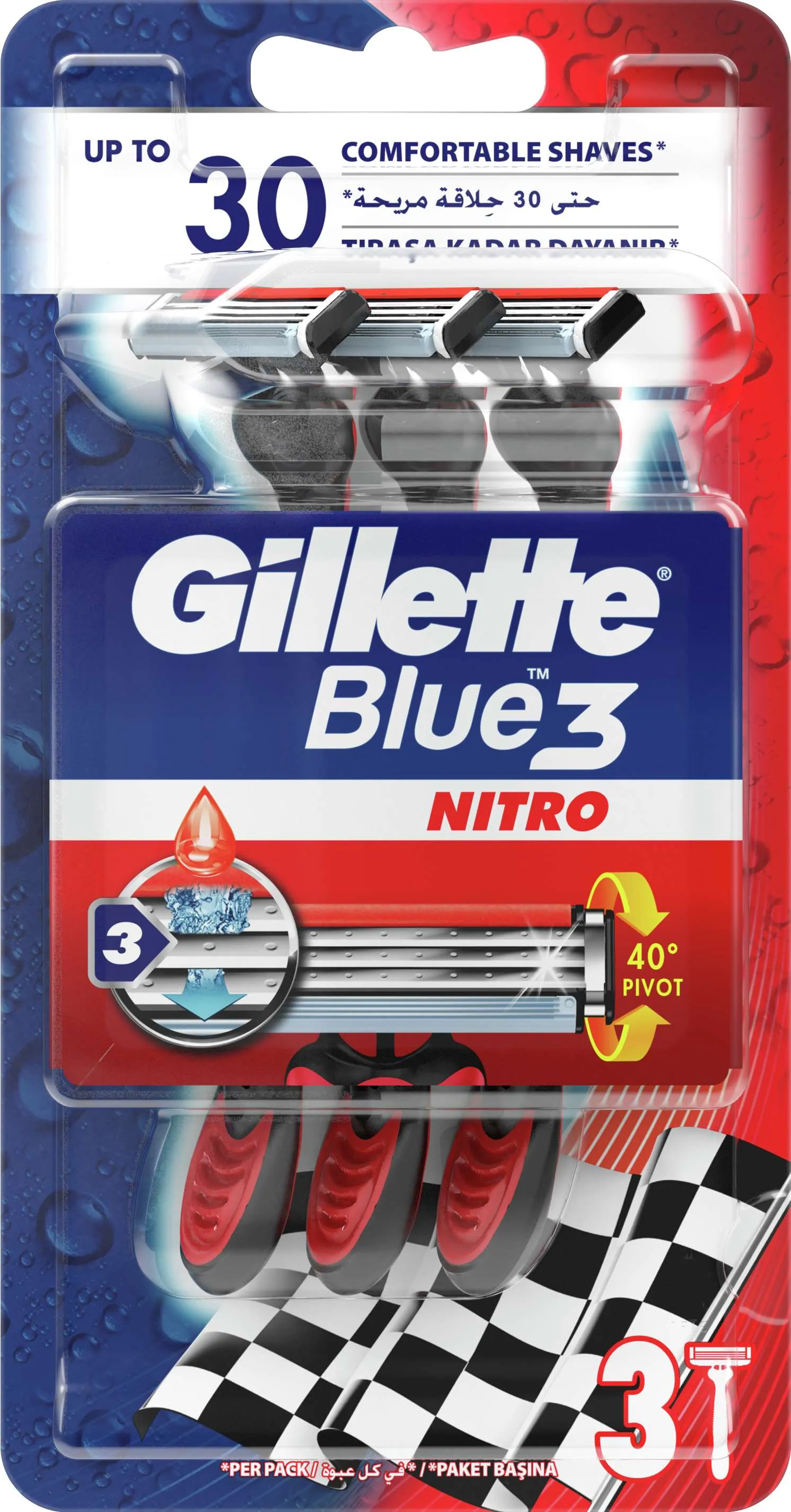 GILLETTE Blue 3 Pride Jednorazové pánske žiletky 3ks 1×3 ks, žiletky