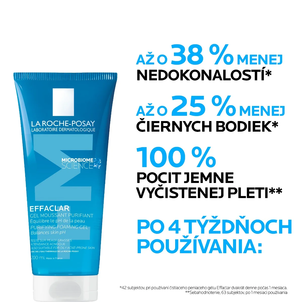 LA ROCHE-POSAY Effaclar Čistiaci penivý gél na mastnú a citlivú pleť 200 ml 1×200 ml, čistiaci gél