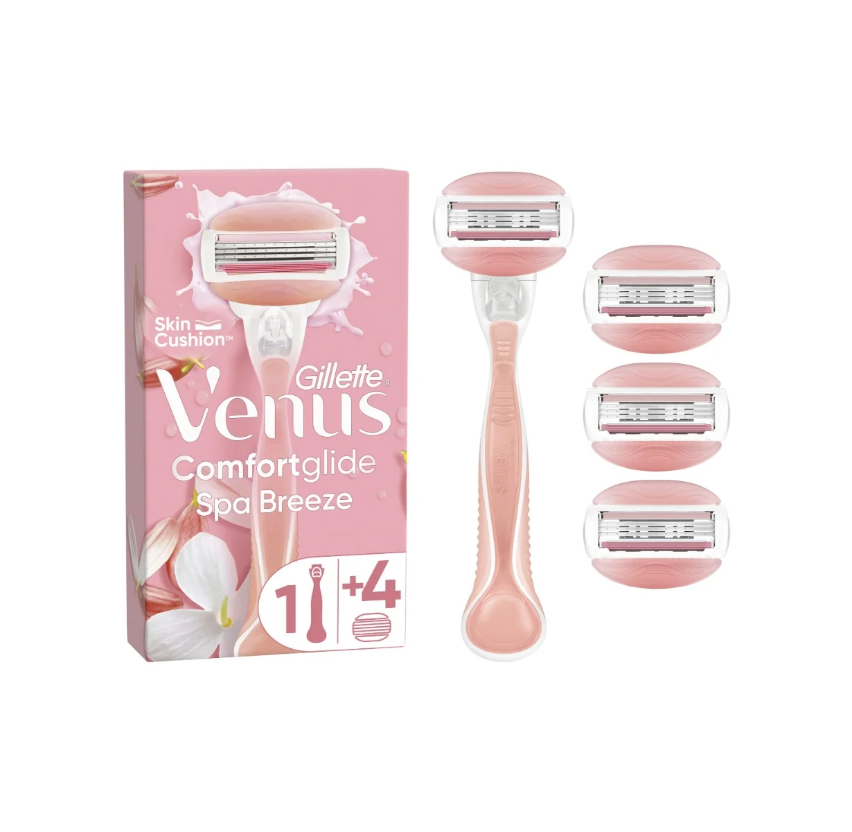 Venus Comfortglide Spa Breeze strojček + 4 NH 1×1 set, holiaci strojček + 4 náhradné hlavice