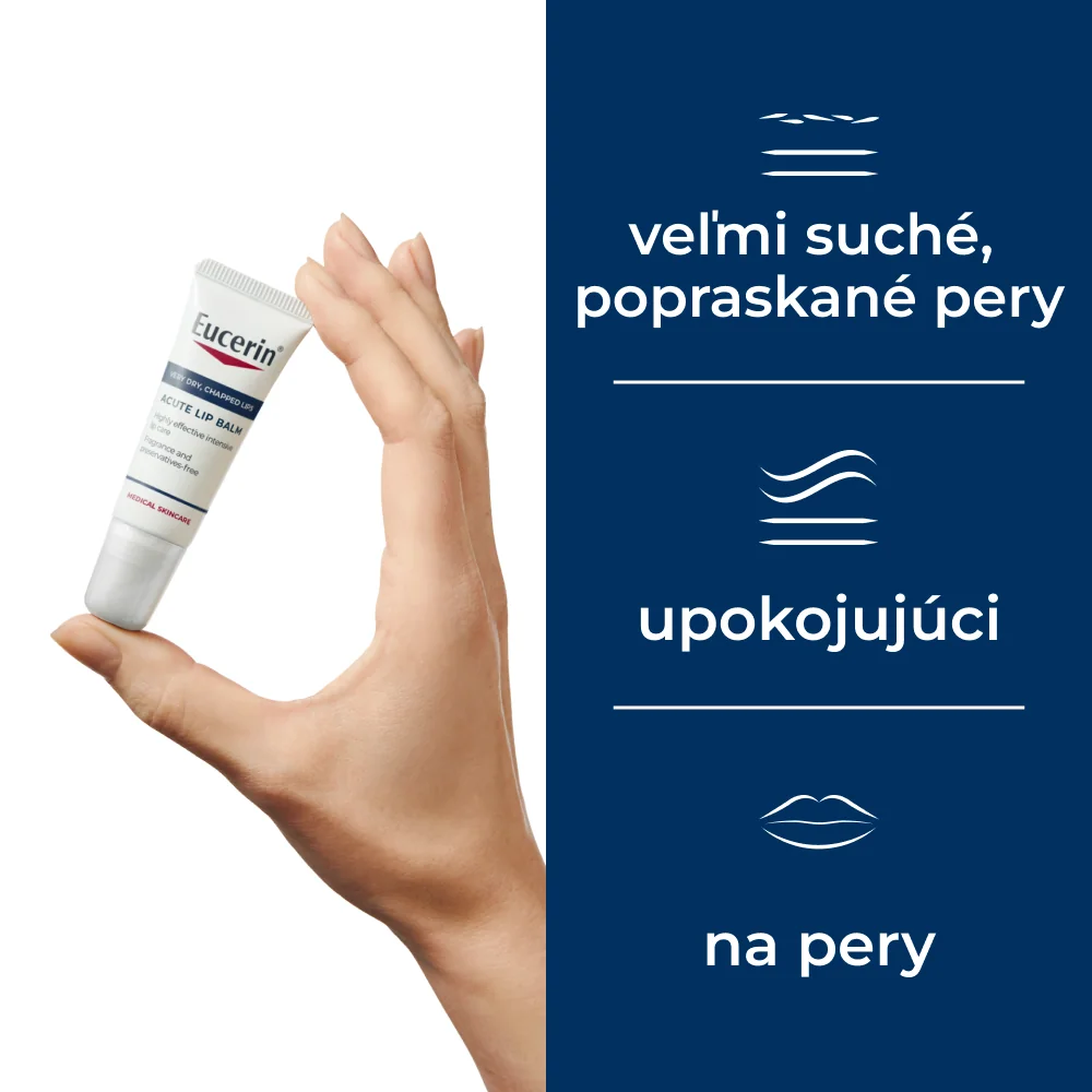 Eucerin ACUTE LIP BALM balzam na pery 1×10 ml, extrémne suché pery