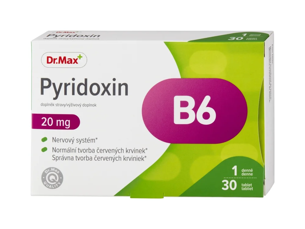 Dr. Max Pyridoxin 20 mg 1×30 tbl, výživový doplnok