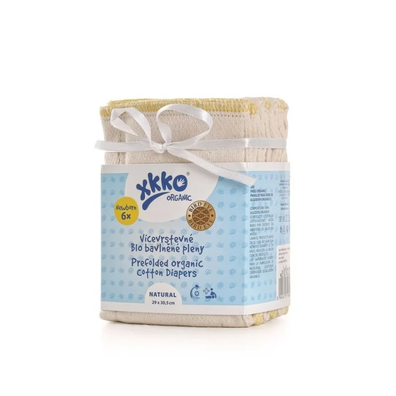 XKKO Organic Viacvrstvové plienky (4/6/4) BirdEye NATURAL - Newborn ORGPRF005