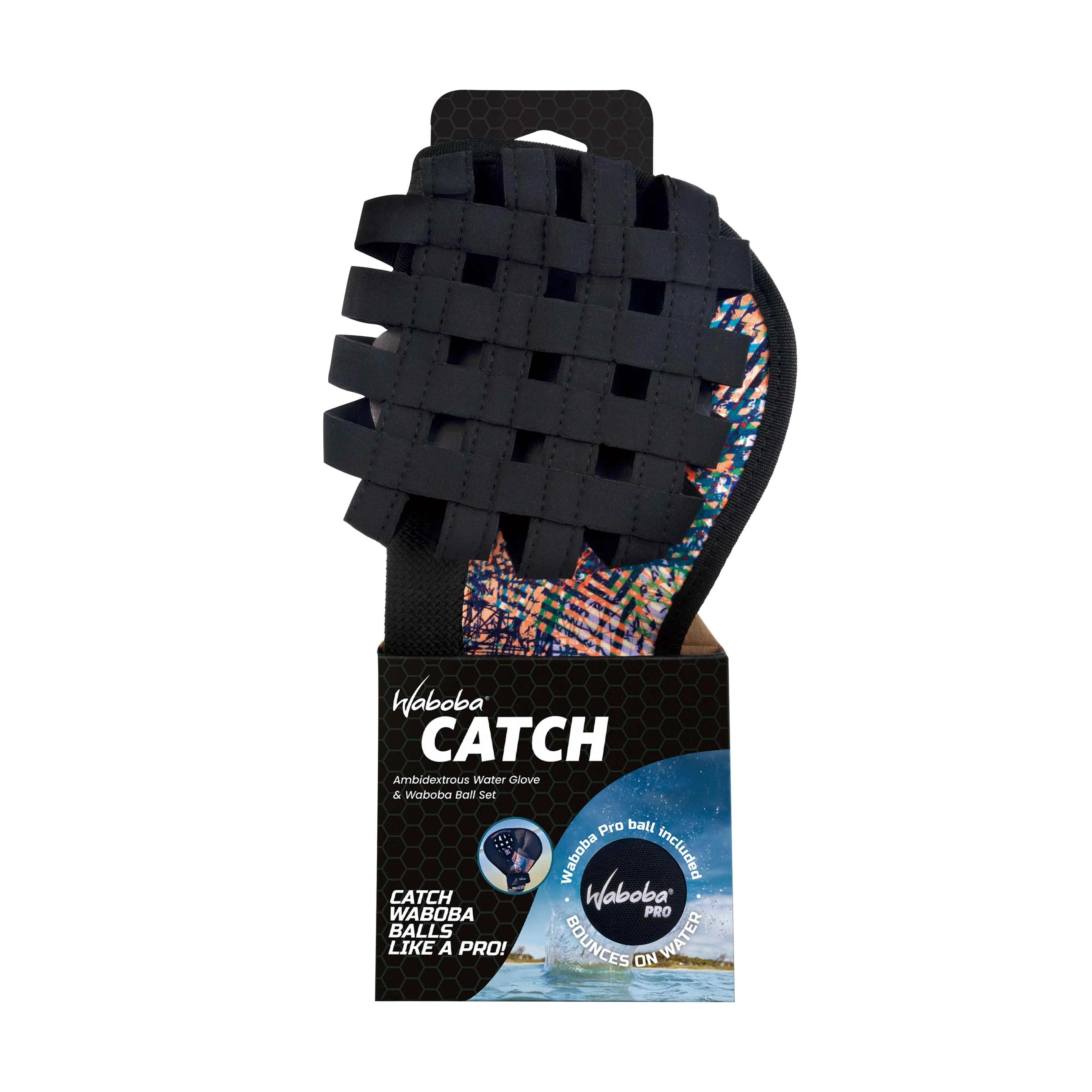 Waboba Rukavica s loptičkou Catch Glove 1×1 ks, obojručná neoprénová rukavica s loptičkou